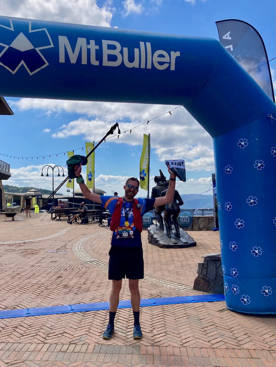 Ross at the finish line of The Archie 50k, 2022