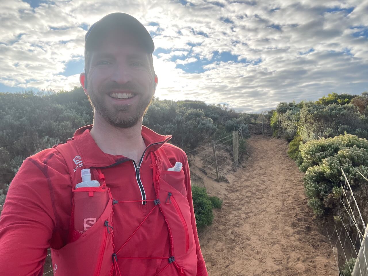 Midway through the Surf Coast Trail Marathon, 2022