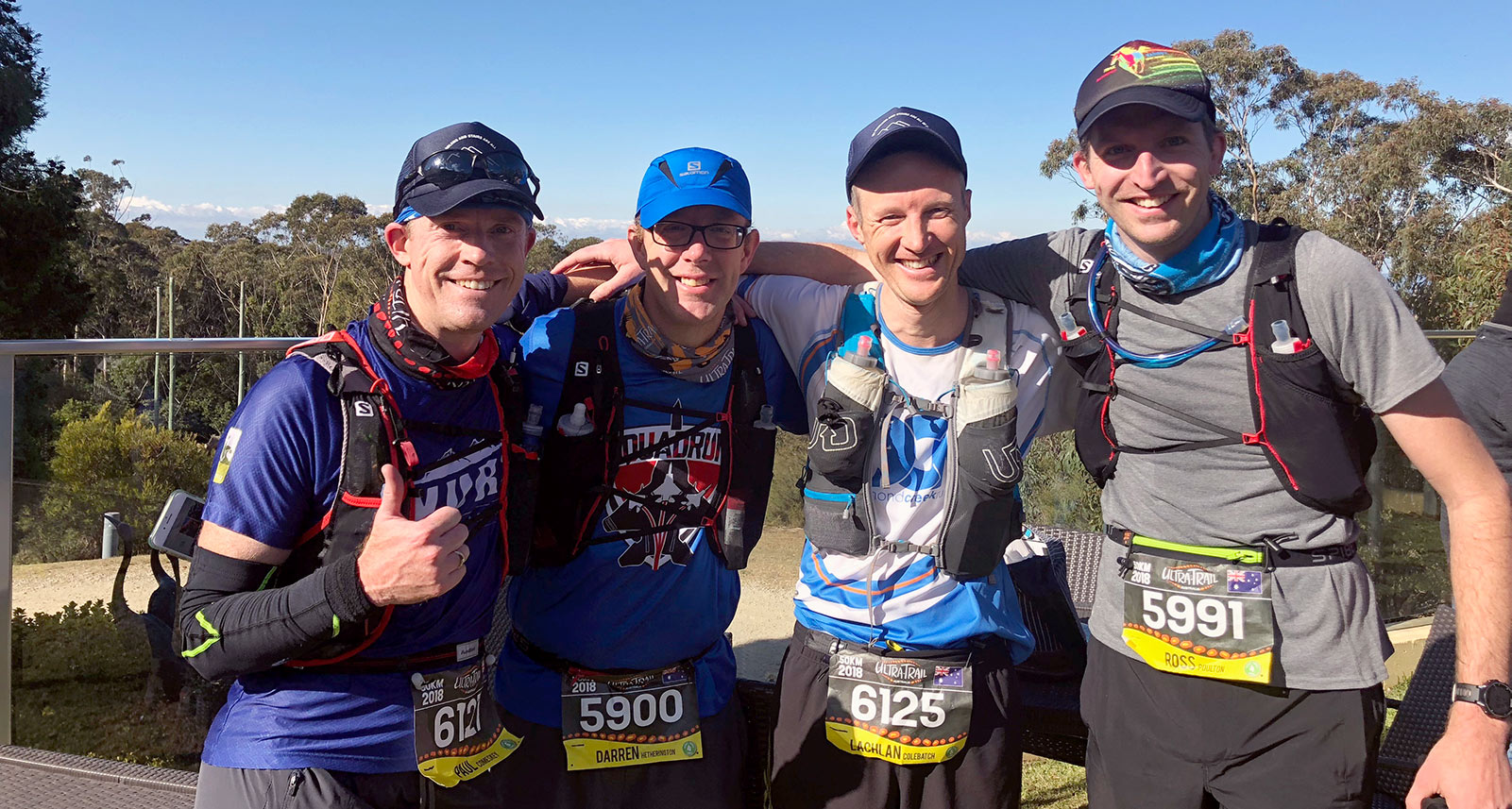 The crew at 17km - Fairmont Resort checkpoint